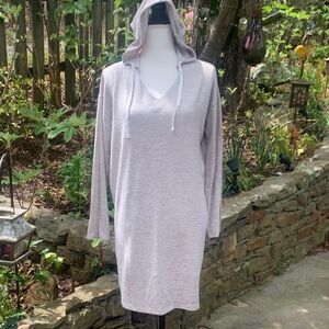 Light Taupe Hooded Long Sleeve Tunic